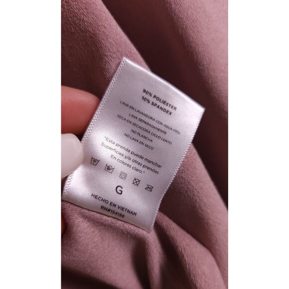 Mote Faux Suede Asymmetrical Zip Jacket Blush Pink Size Large - Picture 3 of 12